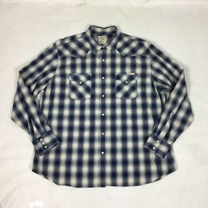 Lucky Brand Plaid Western Pearlsnap Shirt XXL